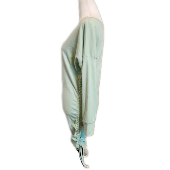 Women's drawstring ruched sides mini dress, super soft, mint green, S - Picture 2 of 9